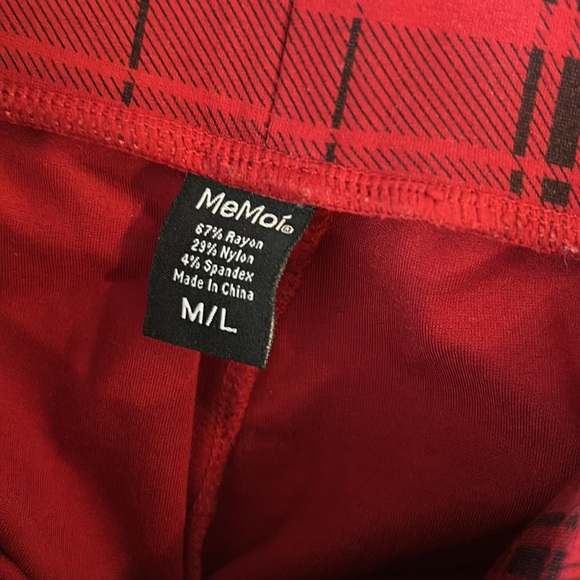 MeMoi leggings red and black plaid - Picture 3 of 7